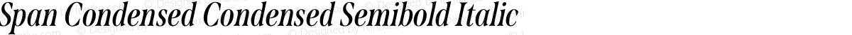 Span Condensed Condensed Semibold Italic