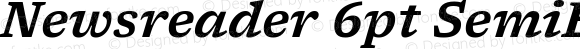 Newsreader 6pt SemiBold Italic