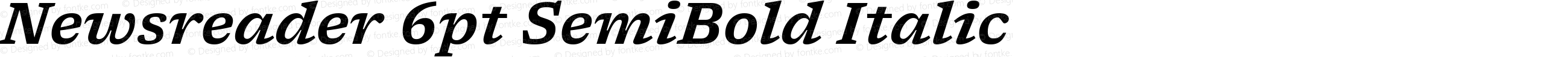 Newsreader 6pt SemiBold Italic