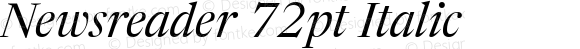 Newsreader 72pt Italic