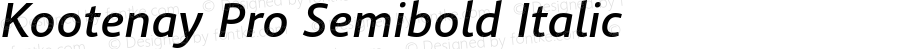 Kootenay Pro Semibold Italic