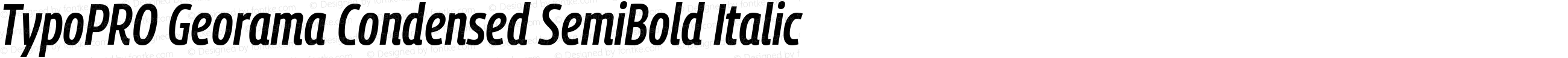 TypoPRO Georama Condensed SemiBold Italic