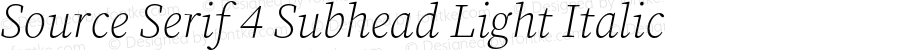 Source Serif 4 Subhead Light Italic