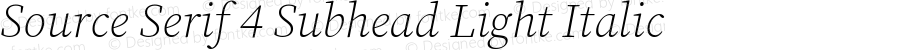 Source Serif 4 Subhead Light Italic