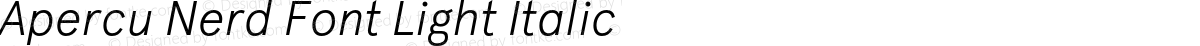 Apercu Nerd Font Light Italic