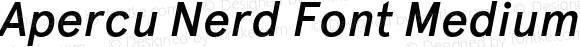 Apercu Nerd Font Medium Italic