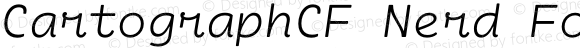 CartographCF Nerd Font Extra Light Italic