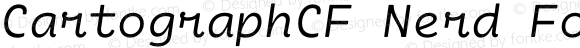 CartographCF Nerd Font Light Italic