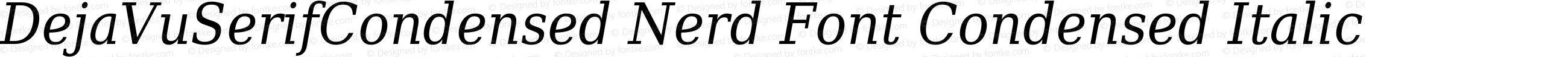 DejaVuSerifCondensed Nerd Font Condensed Italic