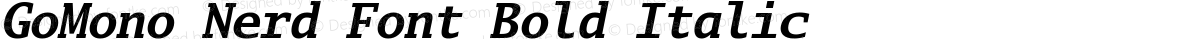 GoMono Nerd Font Bold Italic