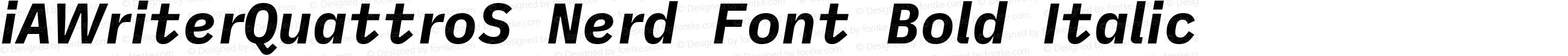 iAWriterQuattroS Nerd Font Bold Italic