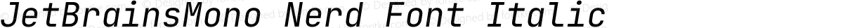 JetBrainsMono Nerd Font Italic