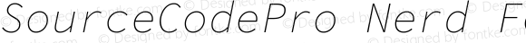 SourceCodePro Nerd Font ExtraLight Italic