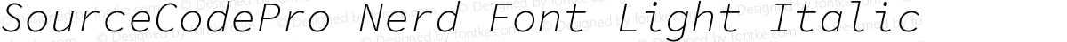 SourceCodePro Nerd Font Light Italic