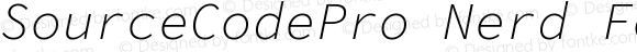 SourceCodePro Nerd Font Light Italic