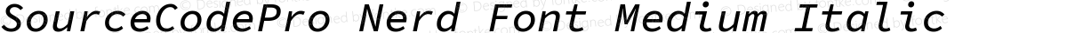 SourceCodePro Nerd Font Medium Italic