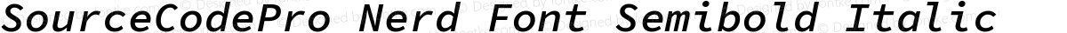 SourceCodePro Nerd Font Semibold Italic