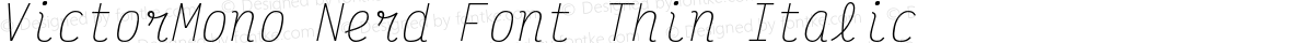 VictorMono Nerd Font Thin Italic