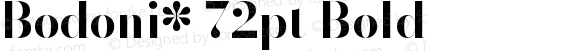 Bodoni* 72pt Bold