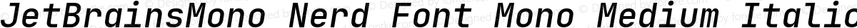 JetBrainsMono Nerd Font Mono Medium Italic
