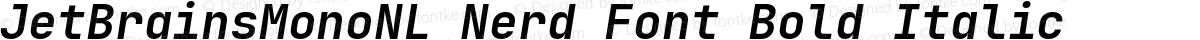 JetBrainsMonoNL Nerd Font Bold Italic