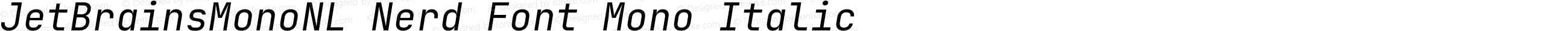 JetBrains Mono NL Italic Nerd Font Complete Mono