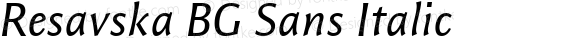 Resavska BG Sans Italic