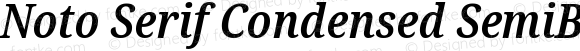 Noto Serif Condensed SemiBold Italic