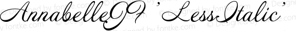 AnnabelleJF 'LessItalic' Regular Macromedia Fontographer 4.1.4 3/7/02