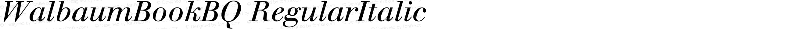 WalbaumBookBQ RegularItalic