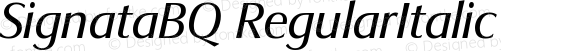 SignataBQ RegularItalic