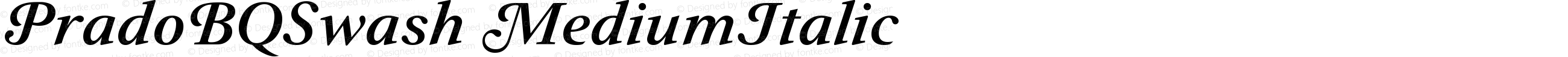 PradoBQSwash Medium Italic