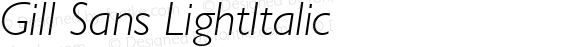 Gill Sans Light Italic