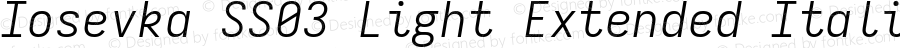 Iosevka SS03 Light Extended Italic