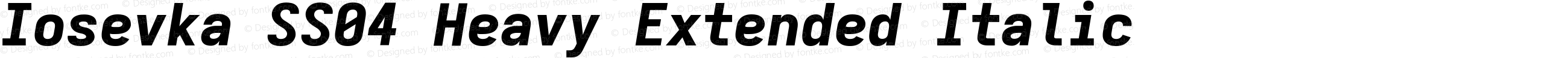 Iosevka SS04 Heavy Extended Italic