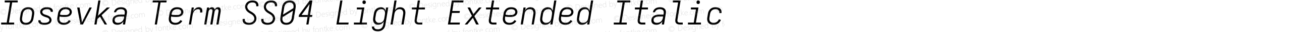 Iosevka Term SS04 Light Extended Italic