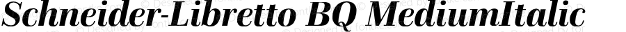 Schneider-Libretto BQ MediumItalic