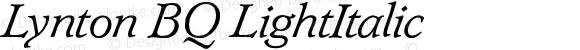 Lynton Light Italic