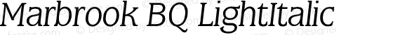 Marbrook Light Italic