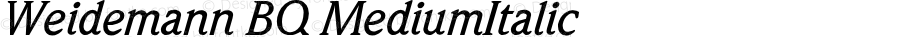 Weidemann* Medium Italic