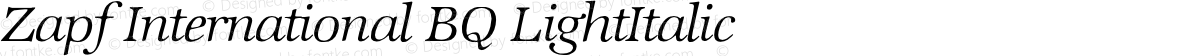 Zapf International BQ LightItalic