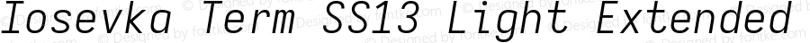 Iosevka Term SS13 Light Extended Italic