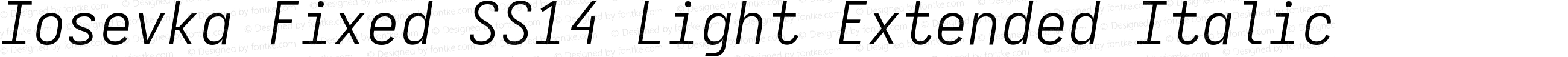 Iosevka Fixed SS14 Light Extended Italic