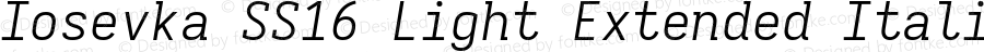 Iosevka SS16 Light Extended Italic