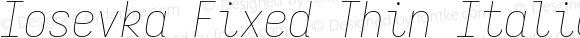 Iosevka Fixed Thin Italic