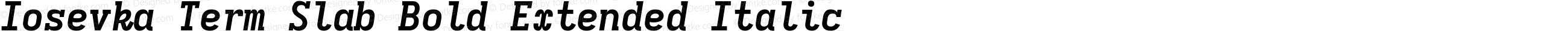 Iosevka Term Slab Bold Extended Italic