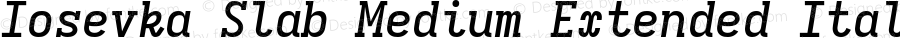 Iosevka Slab Medium Extended Italic