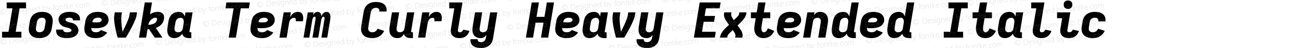 Iosevka Term Curly Heavy Extended Italic