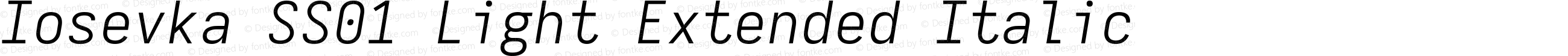 Iosevka SS01 Light Extended Italic