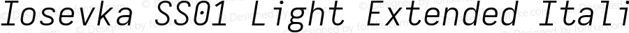 Iosevka SS01 Light Extended Italic